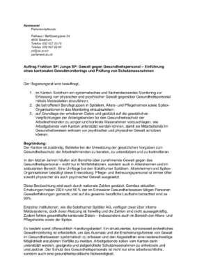 Auftrag Gewaltmonitoring Gesundheitspersonal