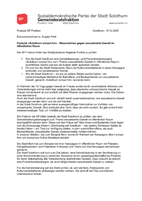 Postulat sexualisierte Gewalt im öffentlichen Raum